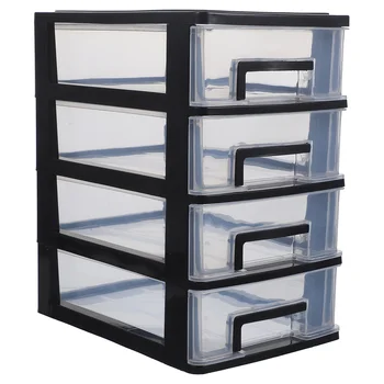 ארבע שכבות אחסון ארון פלסטיק סוג המגירה בארון נייד רב-תכליתי Dustproof אחסון מדף ארגונית רהיטים תיבת
